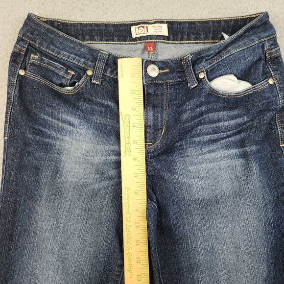 LEI Jeans Womens 30x27 (Jr's 11) Ashley Slim Boot Low Rise Faded *Hemmed* - Picture 6 of 10